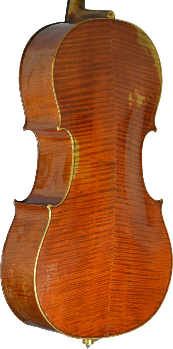 altes französisches Cello, Rückansicht